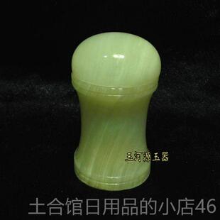 高档你牙签盒子天然石阿富石汗白玉玉迷石雕筒制牙签罐带头盖无缝