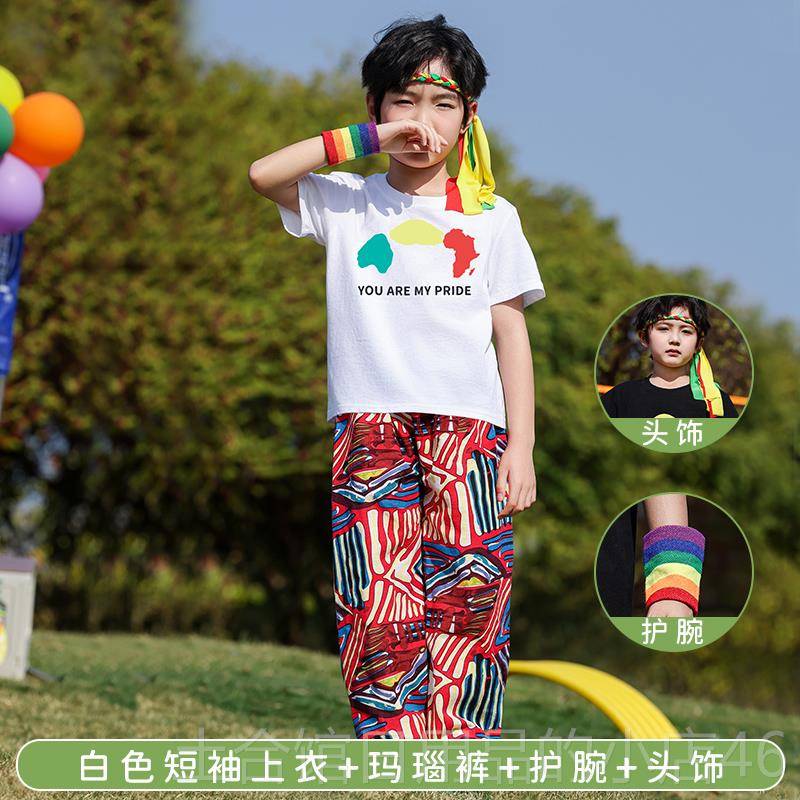 高档儿非洲鼓演服族风男女童表演服套装运动出会啦啦队舞蹈民服圆