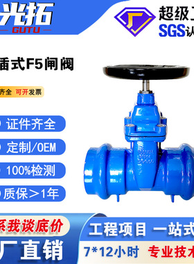 铸铁软密封闸阀 GGG50球墨德标承口闸阀CZ45X 弹性密封可定制