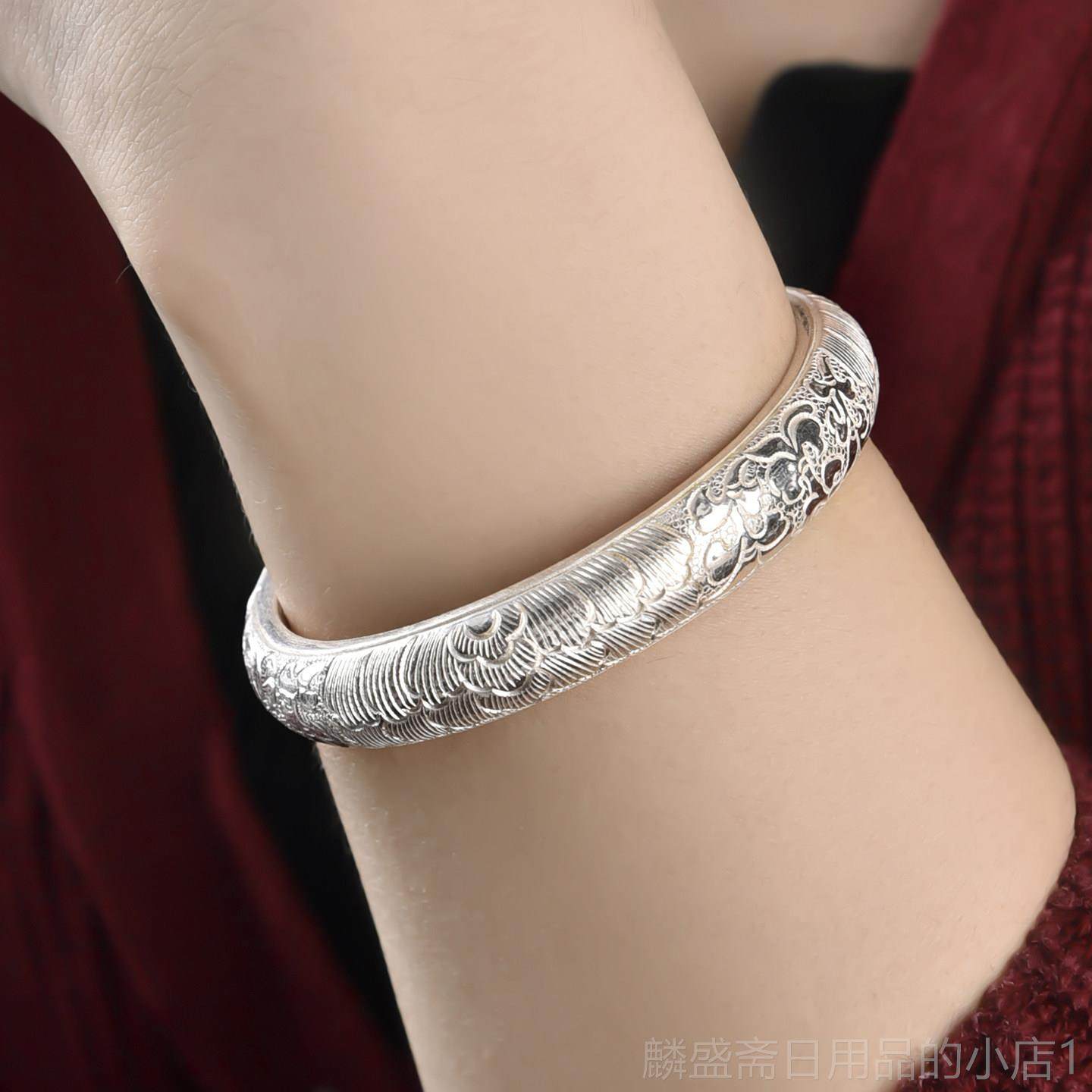 正品定制民风古法式熟真老银999足银纯族银刻手镯闭口手环可字扁,饰品/流行首饰/时尚饰品新,银饰手镯,淘宝优惠券,粉丝福利购,淘宝优惠卷
