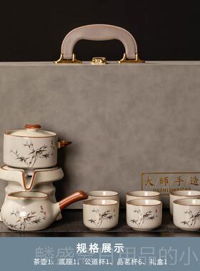 正品汝窑高自动茶具套组家用档陶瓷壶功夫茶2杯205新款懒人泡茶茶