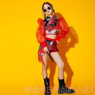 正品女童中风舞蹈演出装新款儿童模特T爵台走秀国6服士舞国潮表演