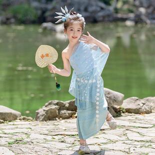 正品男童傣族服装夏季童少民族风演服女孩云南西儿双出版纳泰国服