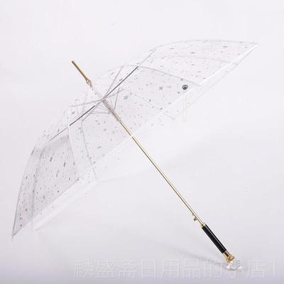 正品MABRIELL透明雨伞长柄自动反光直杆伞大号男女透明伞可定制lo