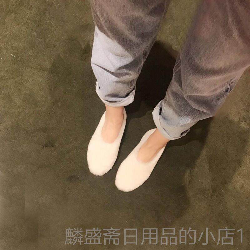 正品羊羔加绒白一色网毛红毛鞋女冬外穿毛脚蹬平底棉鞋大码女鞋41,女鞋,深口单鞋,淘宝优惠券,粉丝福利购,淘宝优惠卷