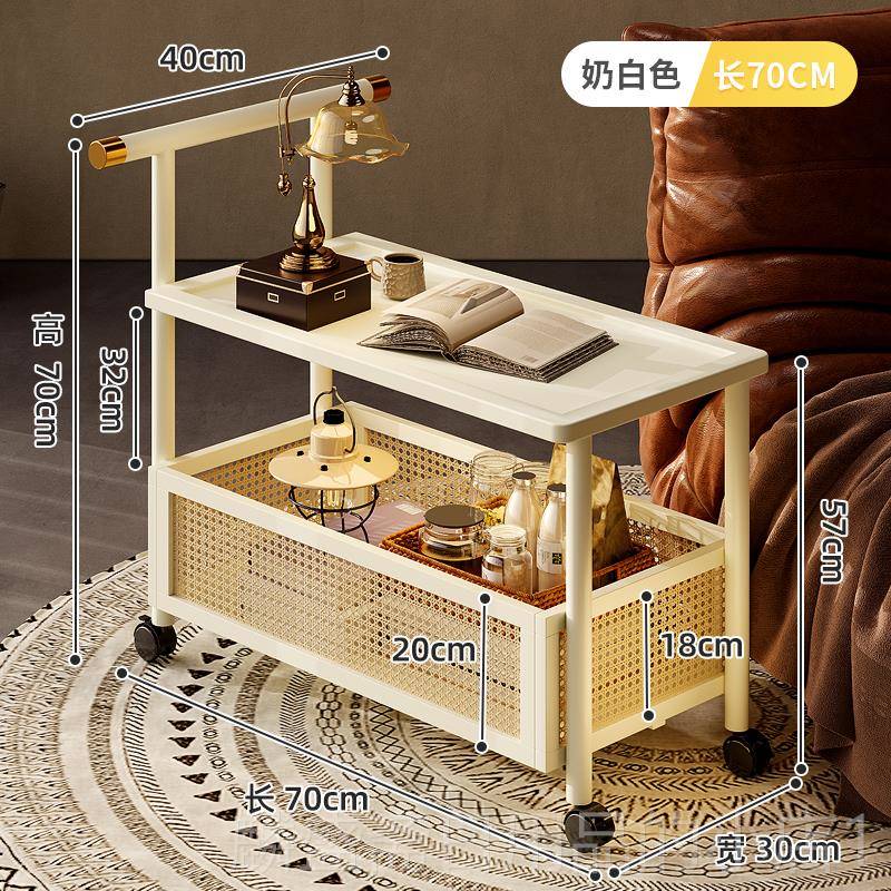 正品沙发边几可移客侧边动柜中古风零食小推车床置头物架茶几小厅
