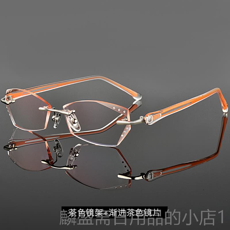 正品辐无0框近视眼镜女100/配15/200/300/400度有度数无边框成品