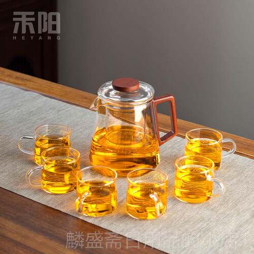 正品壶禾阳 玻璃茶套装202新4款家用会客功夫茶茶杯简约泡茶具壶