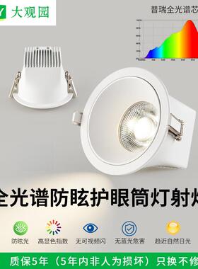 筒灯全光谱护眼家用嵌入式超薄led天花灯客厅无主灯防眩射灯 495L