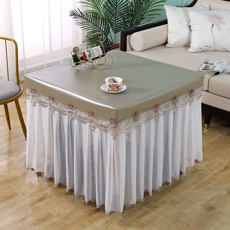 烤火桌罩薄款桌布罩正方形防水防油电炉罩取暖桌罩防尘罩