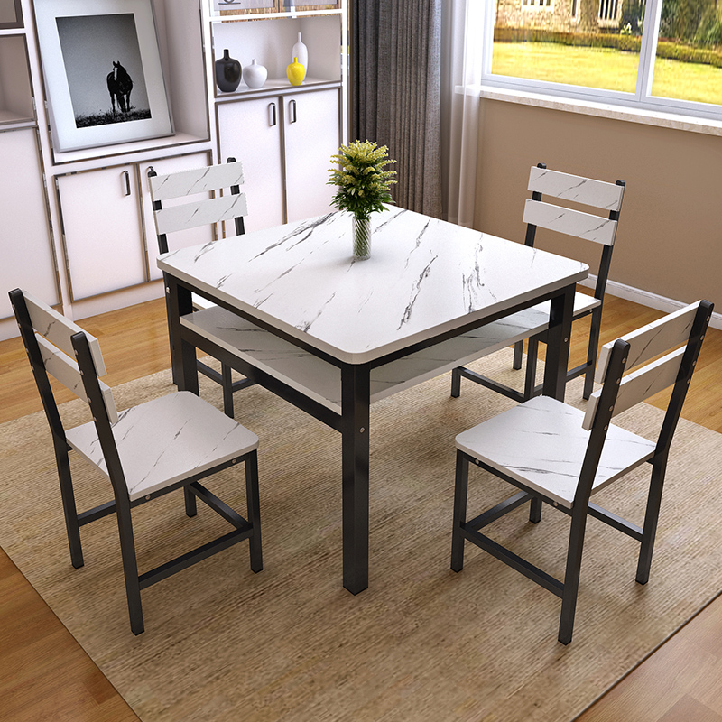 简约餐桌经济四方桌子正方形家用小户型吃饭桌现代层餐桌椅