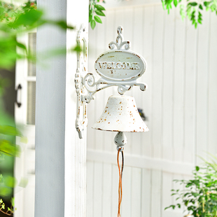 Sungmor 入户欢迎铸铁铃铛复古手摇铃庭院饰品铁艺壁挂装饰门铃