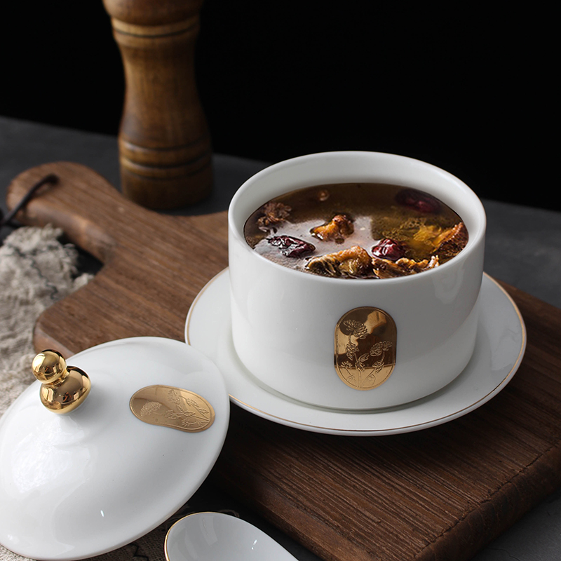 中式佛跳墙炖盅罐陶瓷带盖位上煲汤盅隔水炖罐蒸盅翅盅鲍鱼海参盅