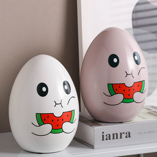 2023新款陶瓷扑满存钱罐创意儿童存钱筒卡通女存钱筒只进不出可取