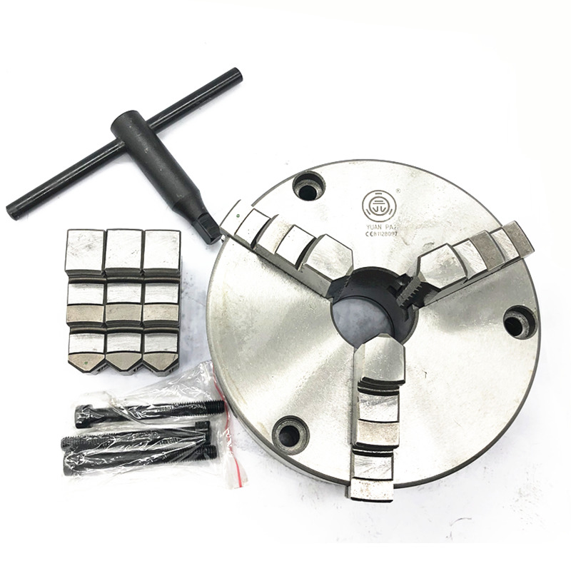 浙江园牌高精度K21-10前穿式二三四爪自定心卡盘-30三孔六孔