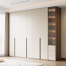 实木衣柜家用卧室对开门柜子现代简约主卧衣帽间定制一门到顶衣橱