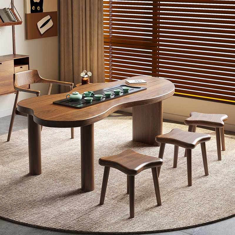 异形阳台小茶桌家用桌椅组合现代简约小户型实木高级功夫茶台茶几