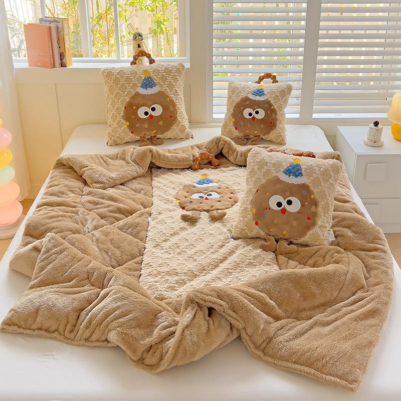 面加绒两用冬季加厚抱枕被办公室午休学生午睡汽车载二合一靠垫