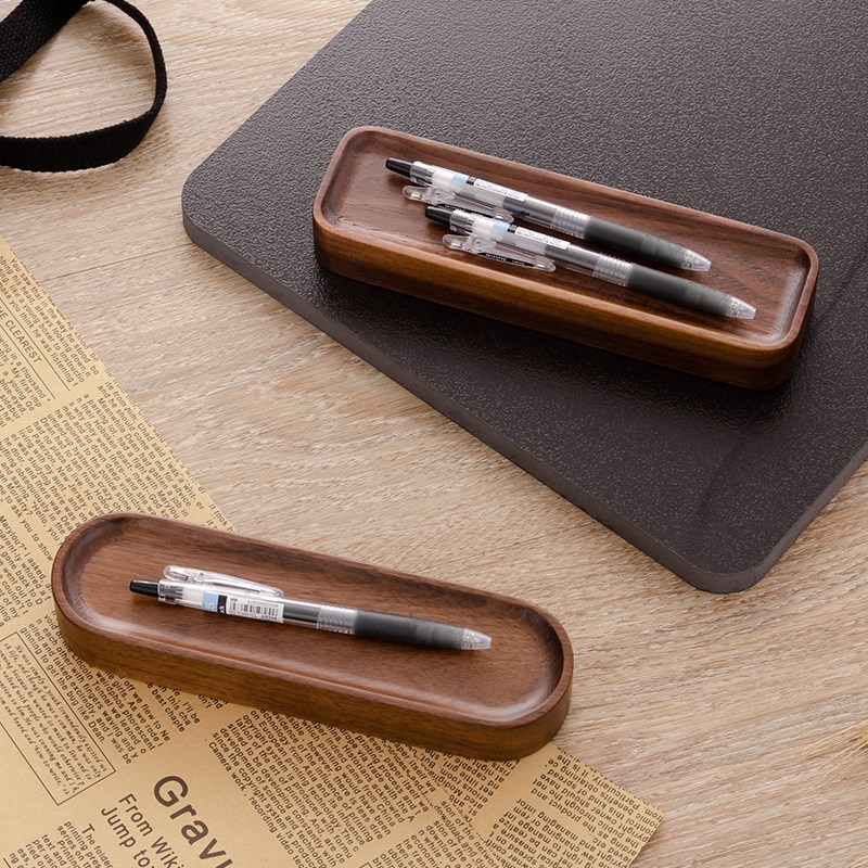黑胡桃书法镇尺定制礼品压纸砚木文房四宝简约书桌用品创意钢笔盒