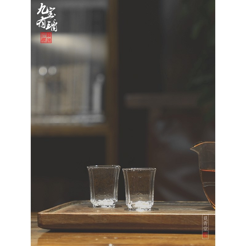 【九宝有璃】玻璃主人杯茶道品茗杯小容量功夫茶透明杯子手工水杯