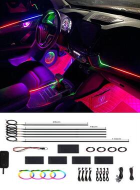 热销汽车氛围灯22in1隐藏式幻彩APP亚克力led车内动态装饰流光灯