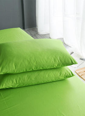 纯色幼儿园枕套全棉绿色儿童午睡枕头小孩学生定型枕春夏秋季专用