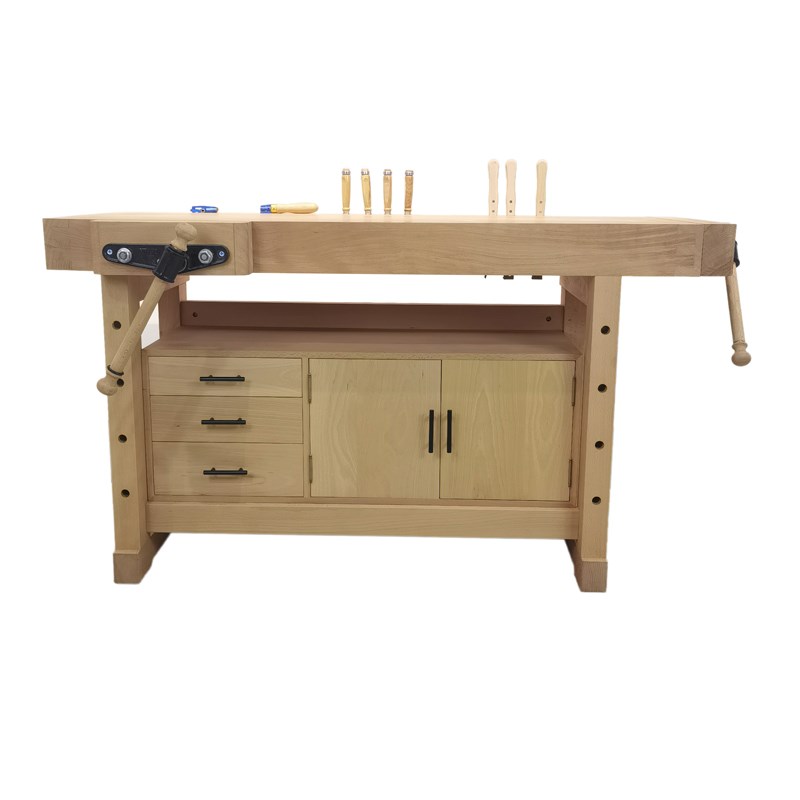 【老彭木作】木工桌工作台多功能实木锯台操作维修台定制精英款