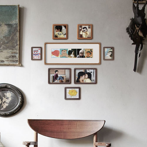 儿童房组合照片墙客厅爱心实木现代简约装饰背景墙洗照片挂墙相框