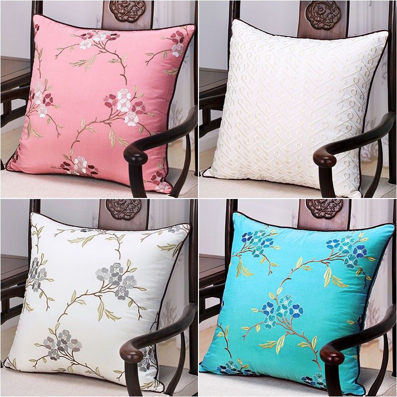 布一堂现代中式绣花沙发抱枕靠垫11床头大靠枕腰靠背含芯