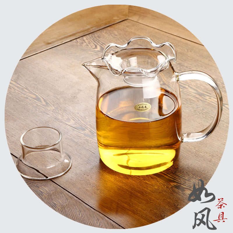 耐热玻璃公道杯加厚特大号容量公杯泡茶分茶器透明带茶漏功夫茶具