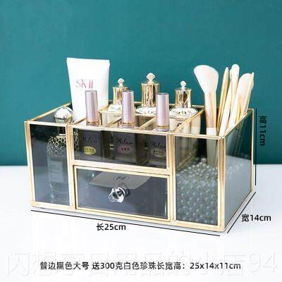 正品网红轻美甲化子妆品笔刷筒护肤品玻收纳璃盒刷桶桌面置物架奢