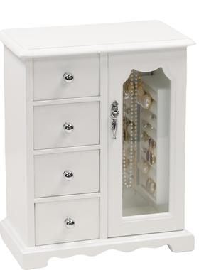 正品白色日韩木多抽首盒饰收纳盒饰耳饰耳环项品制链发饰戒指木盒