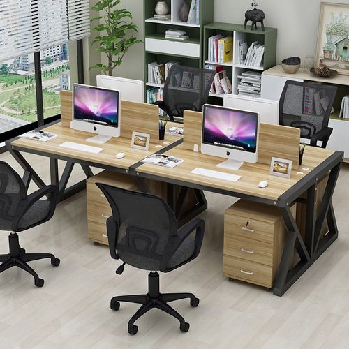 职员办公桌四人位员工电脑桌椅组合简约现代2/4/6工作位屏风六人