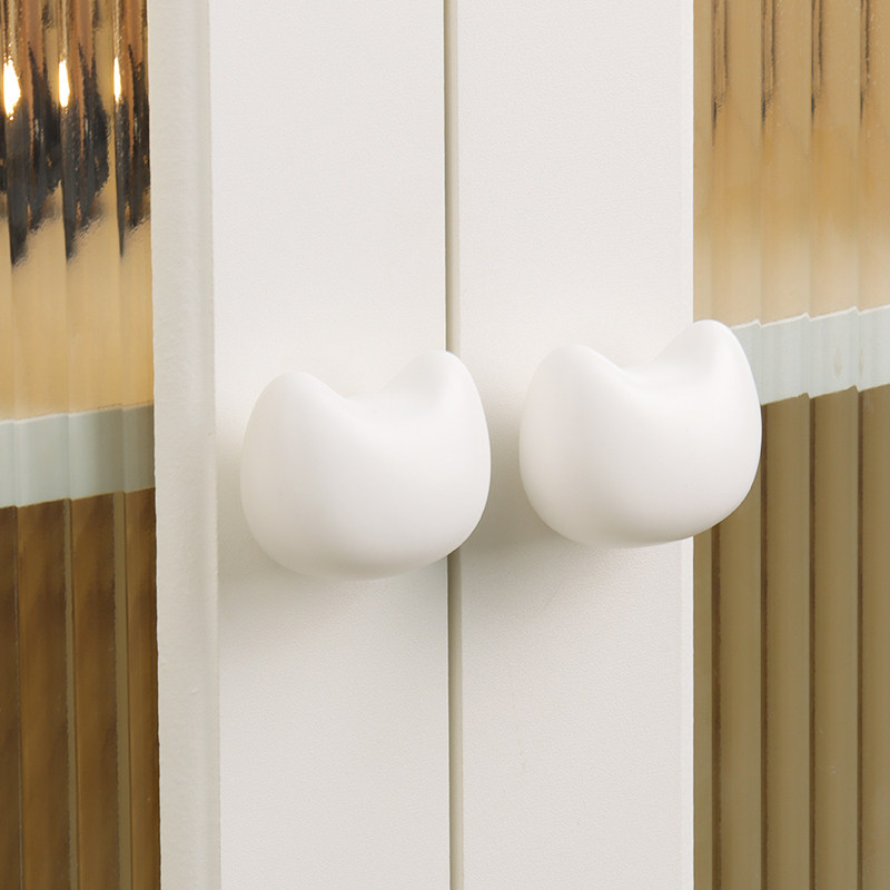 新款可爱猫爪元宝猫儿童房衣柜拉手简约高端定制柜子抽屉把手白色,基础建材,小拉手,淘宝优惠券,粉丝福利购,淘宝优惠卷