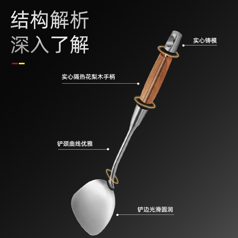 304锅铲不锈钢家用炒菜铲子厨具不粘锅专用铲子炒勺铁锅铲子炒菜