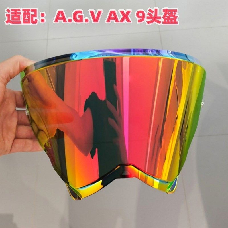 A .GV AX-9头盔镜片护目镜摩托机车越野拉力高清透明面罩挡风镜灰