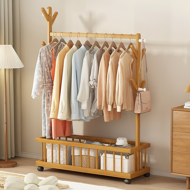 阳台卧室挂衣架子室内简易单杆式衣帽架晾衣架落地折叠家用晒衣架