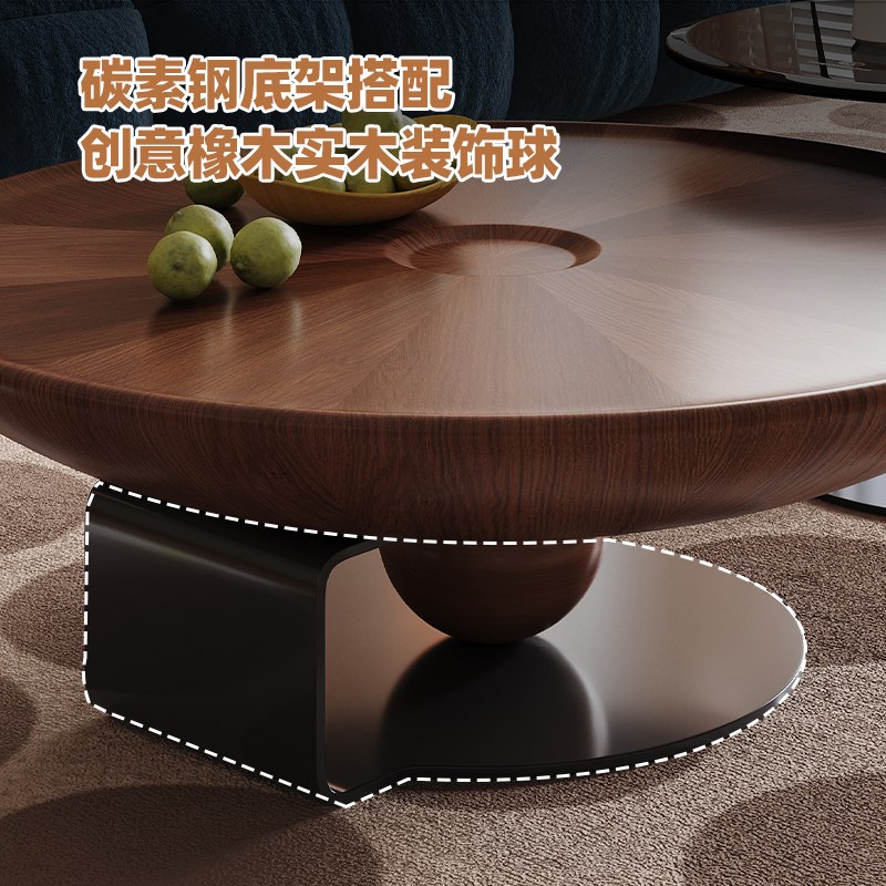帕沙曼 圆形茶几客厅家用小户型大小圆茶几法式复古高级感小桌子