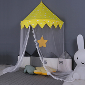 儿童室内小帐篷床幔幼儿园阅读区布置装 饰公主娃娃家读书角男女孩