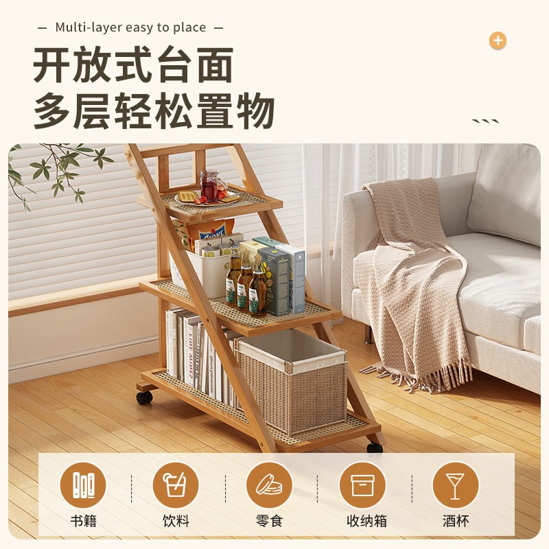 家用简约茶几茶桌小推车小桌子边几移动迷你小方桌沙发边桌床头桌