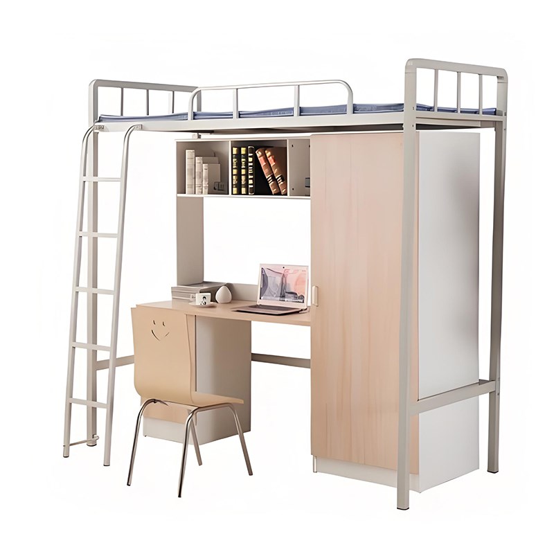 惠州市公寓床上床下桌单人床带书桌大学生高低床员工铁艺床宿舍床