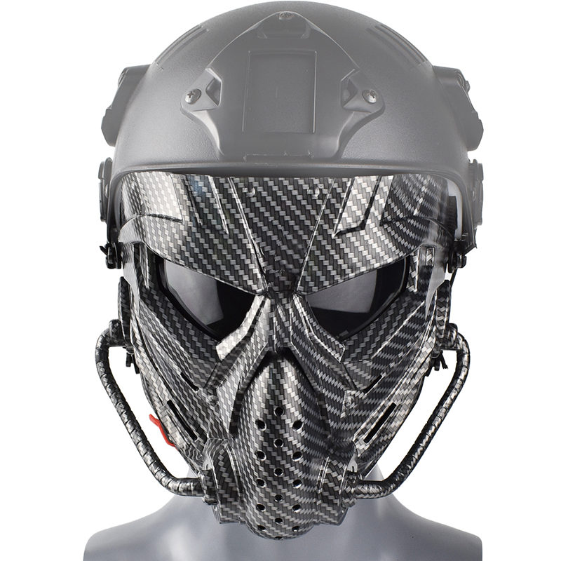 赛博朋克战术防护面具水彩弹全脸异形防毒反恐骷髅面罩军迷CS装备