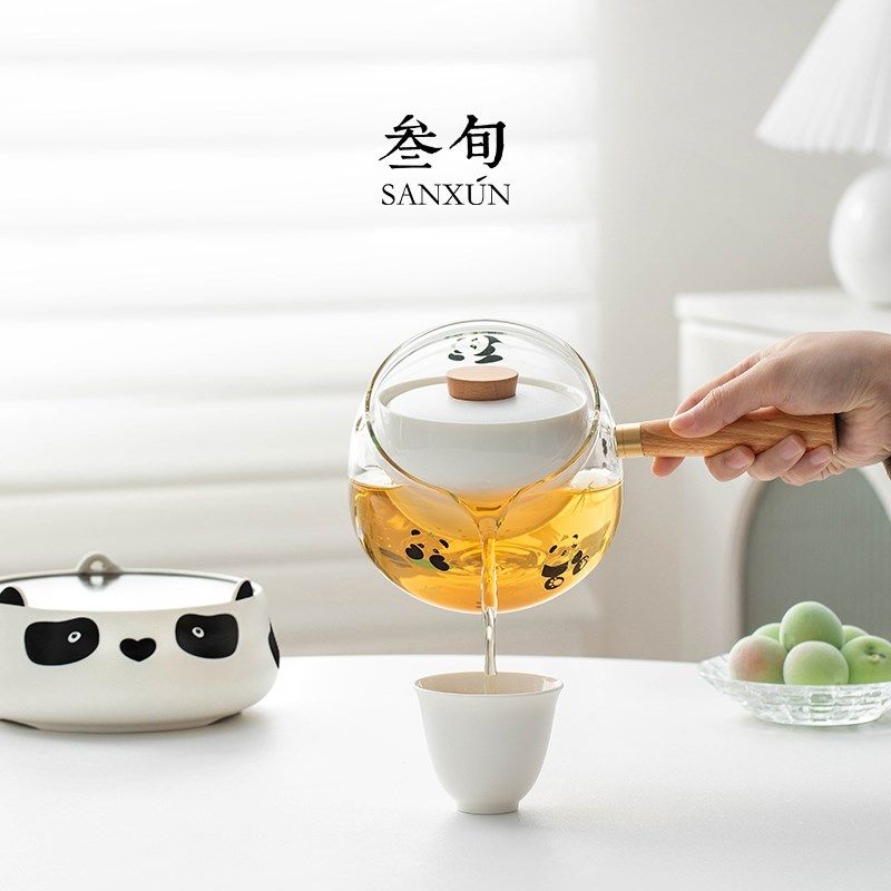 叁旬电陶炉转转泡懒人自动煮茶壶家用茶具套装玻璃煮茶器2025新款