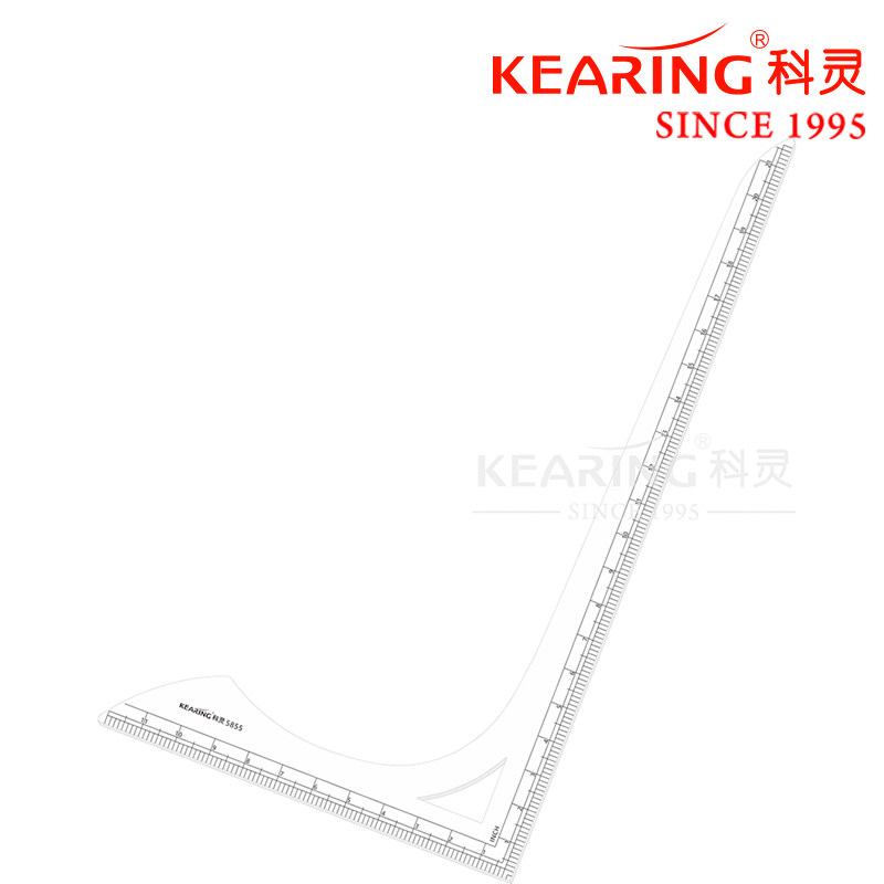 科灵5855 多功能拐角尺白色双面大型角尺 L型尺 55CM公英制直角尺