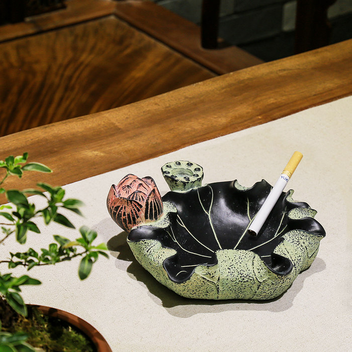 中式创意复古古典个性烟灰缸摆件男士时尚节日礼品客厅办公室大号