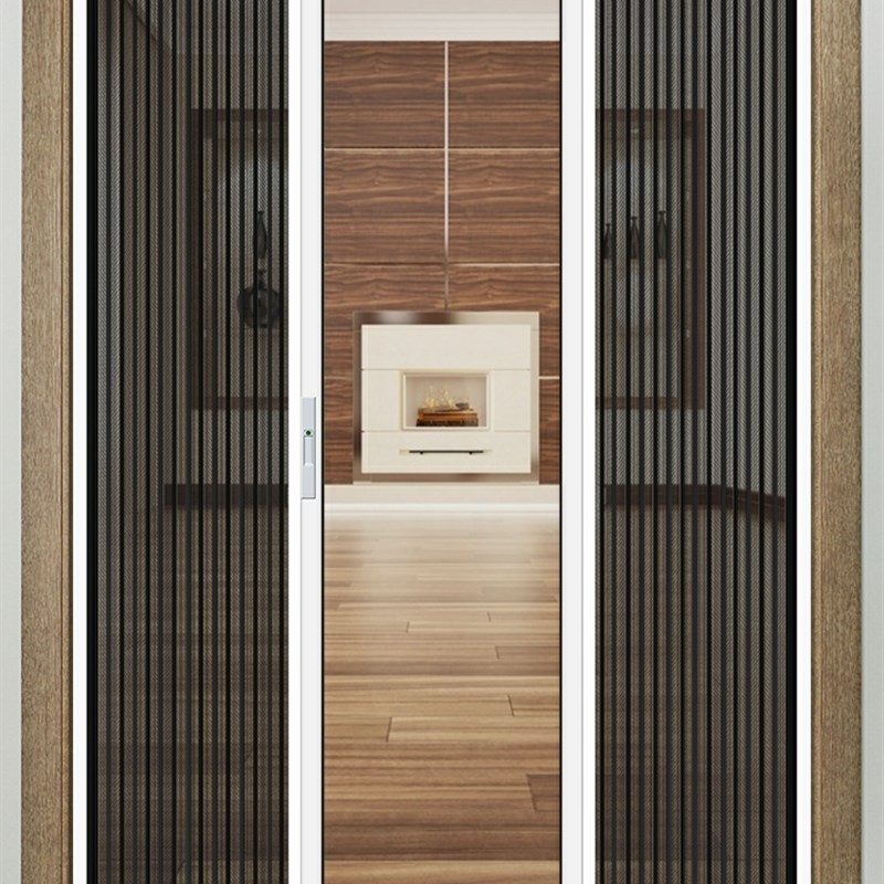 隐形金刚网纱门移门金刚砂纱窗门隐型推拉门入户纱窗帘定做折叠