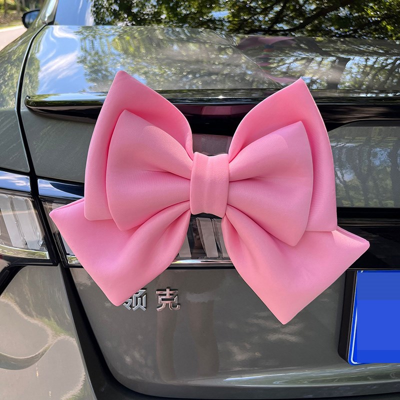 汽车外部装饰车尾蝴蝶结挂件后备箱尾部车贴摩托车玩偶摆件支架款