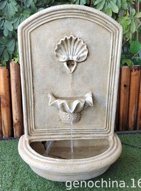 现代创意庭院阳台室内水景喷泉摆件欧式装饰循环挂壁流水摆件-3