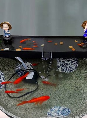 陶瓷流水板鱼缸过滤循环流水器水景喷泉养鱼大中小装饰造景配件新