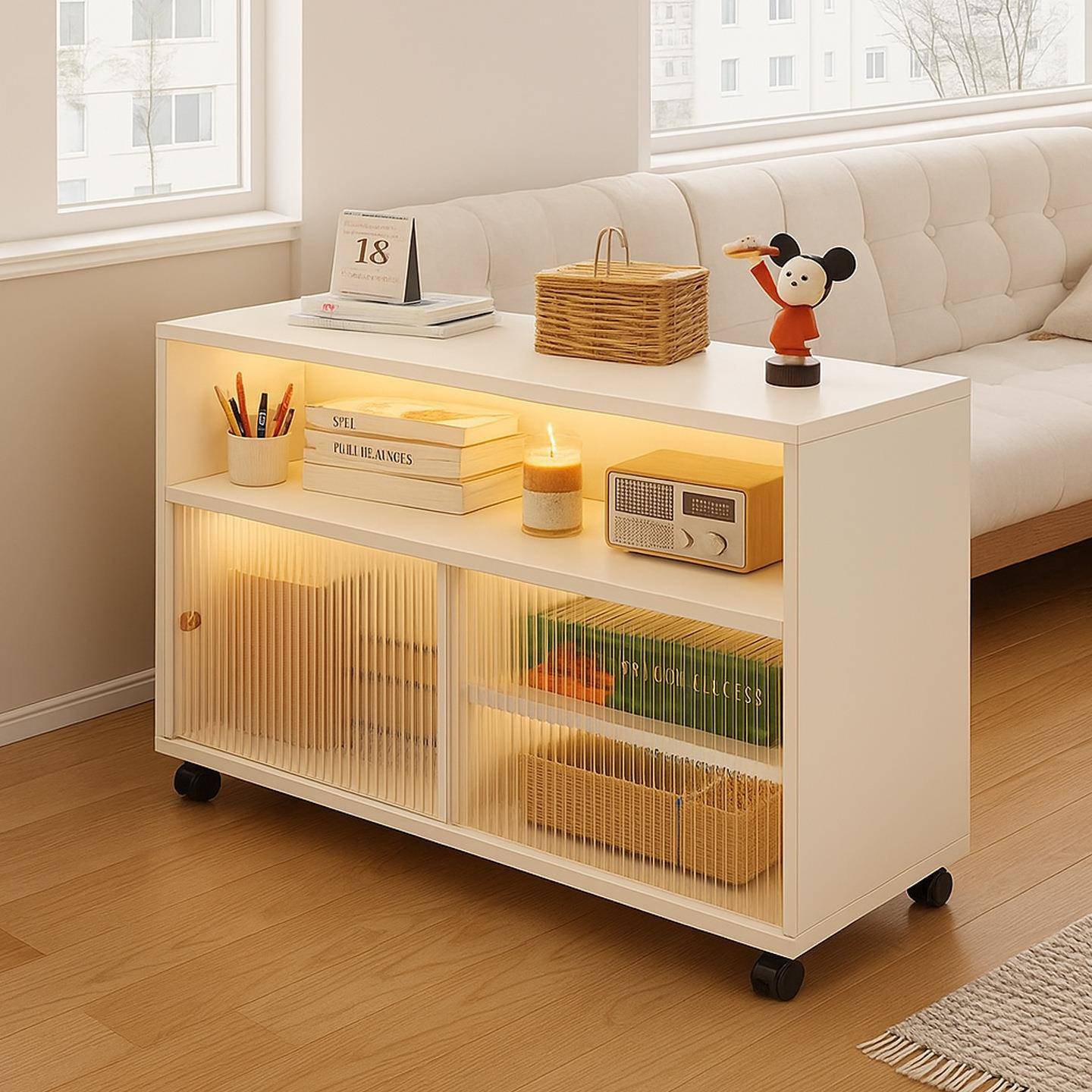 边柜边几多层客厅储物柜落地家用茶水柜卧室靠墙阳台可移动收纳柜